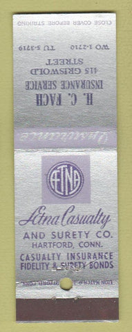 Matchbook Cover - Aetna Insurance HC Fach Port Huron? MI
