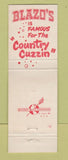 Matchbook Cover - Blazo's Restaurant Dearborn Detroit Ann Arbor MI