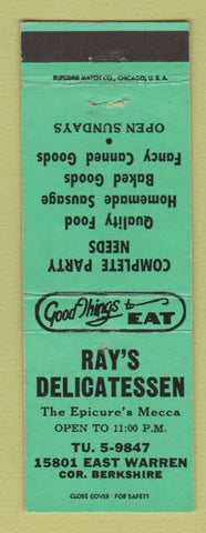 Matchbook Cover - Ray's Deli Detroit MI