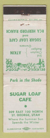 Matchbook Cover - Sugar Loaf Cafe St George UT WEAR