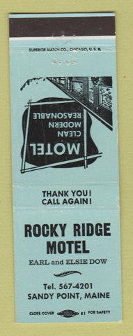 Matchbook Cover - Rocky Ridge Motel Sandy Pointe ME WEAR