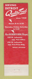 Matchbook Cover - Palmer's Sandwich Shop Detroit MI