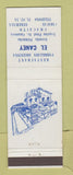 Matchbook Cover - El Caney Restaurant Caracas Venezuela
