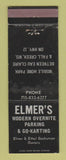 Matchbook Cover - Elmer's Parking Go Karting Fall Creek Eau Claire WI WEAR