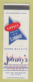 Matchbook Cover - Johnny's Prime Steaks Chicago IL