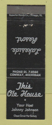Matchbook Cover - This Ole House Lakeside Resort Conway MI