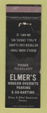 Matchbook Cover - Elmer's Parking Go Karting Fall Creek Eau Claire WI WORN