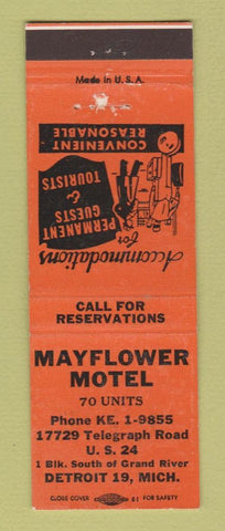 Matchbook Cover - Mayflower Motel Detroit MI