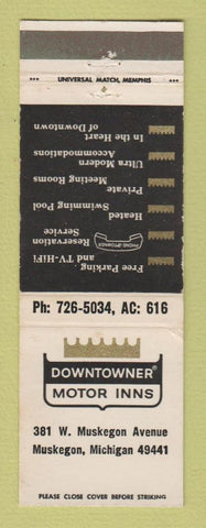 Matchbook Cover - Downtowner Motor Inn Muskegon MI