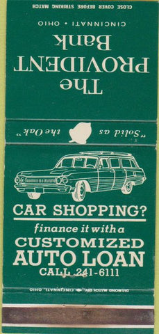 Matchbook Cover - Provident Bank Cincinnati OH 30 Strike