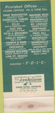 Matchbook Cover - Provident Bank Cincinnati OH 30 Strike