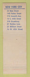 Matchbook Cover - BG Restaurants New York City