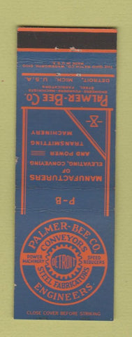 Matchbook Cover - Palmer Bee Steel Fabrication Conveyors Detroit MI