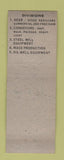 Matchbook Cover - Palmer Bee Steel Fabrication Conveyors Detroit MI