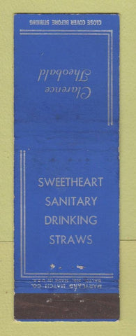 Matchbook Cover - Clarence Theobald Sweetheart Drinking Straws Detroit MI