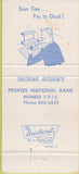 Matchbook Cover - People's National Bank  30 Strike