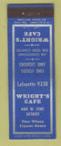 Matchbook Cover - Wright's Cafe Detroit MI