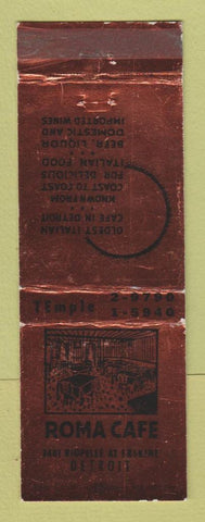 Matchbook Cover - Roma Cafe Detroit MI WEAR
