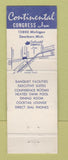 Matchbook Cover - Continental Congress Inn Dearborn MI