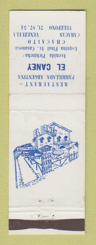 Matchbook Cover - Restaurant El Caney Caracas Venezuela