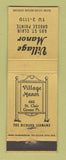 Matchbook Cover - Village Manor Grosse Pointe MI WEAR