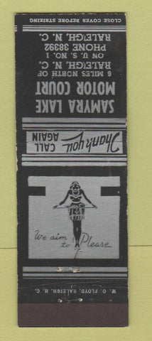 Matchbook Cover - Samyra Lake Motor Court Raleigh NC girlie
