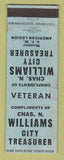 Matchbook Cover - Chas N Williams City Treasurer MI? WEAR