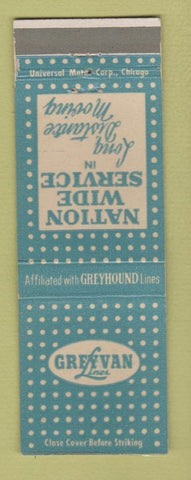 Matchbook Cover - Greyvan Lines Trucking Greyhound WEAR