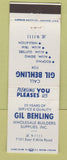 Matchbook Cover - Gil Behling Building Supply Detroit MI