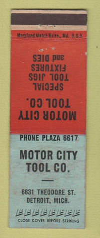 Matchbook Cover - Motor City Tool Detroit MI jigs fixtures dies WORN