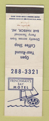 Matchbook Cover - Frenchman's Bay Motel Bar Harbor ME