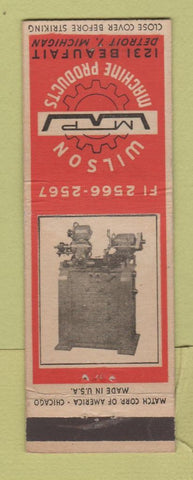 Matchbook Cover - Wilson Machine Products Detroit MI