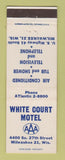 Matchbook Cover - White Court Motel Milwaukee WI