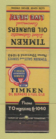 Matchbook Cover - Timken Oil Burners