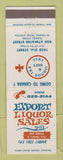Matchbook Cover - Export Liquor Sales Detroit MI