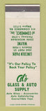 Matchbook Cover - Al's Glass Auto Supply Lincoln Park Wayne MI