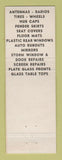 Matchbook Cover - Al's Glass Auto Supply Lincoln Park Wayne MI