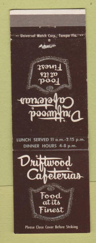 Matchbook Cover - Driftwood Cafeterias St Petersburg FL