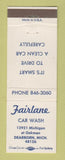 Matchbook Cover - Fairlane Car Wash Dearborn MI