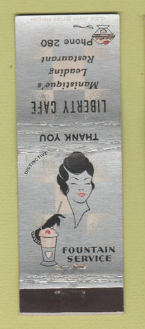Matchbook Cover - Liberty Cafe Ministique MI girlie WEAR