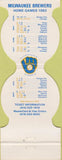 Matchbook Cover - 1982 Milwaukee Brewers Fan Fair Schedule