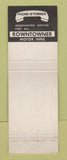 Matchbook Cover - Rowntowner Motor Inns Biloxi MS