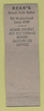 Matchbook Cover - Kean's Detroit Yacht Harbor MI