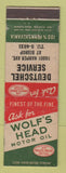 Matchbook Cover - Wolf's Head Motor Oil gas Deutschel Detroit MI WEAR