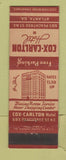 Matchbook Cover - Cox Carlton Hotel Atlanta GA #1