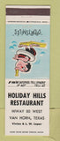 Matchbook Cover - Holiday Hills Restaurant Van Horn TX