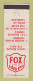 Matchbook Cover - Fox for Sheriff Election Macomb County