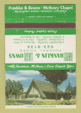 Matchbook Cover - Franklin & Downs Funeral Home Modesto CA 40 Strike