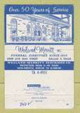 Matchbook Cover - Wiland Merritt Funeral Home Dallas TX WEAR 40 Strike