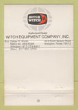 Matchbook Cover - Ditch Witch Equipment Arlington TX 40 Strike